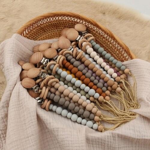 Silicone Baby Pacifier Chain Clip Infant Nipple Soother Chain Clips Dummy Holder