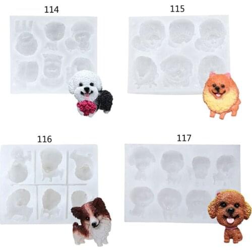 Cute Dog Corgi French Bulldog Silicone Mold Fondant Chocolate Candy Resin Mold F3MD