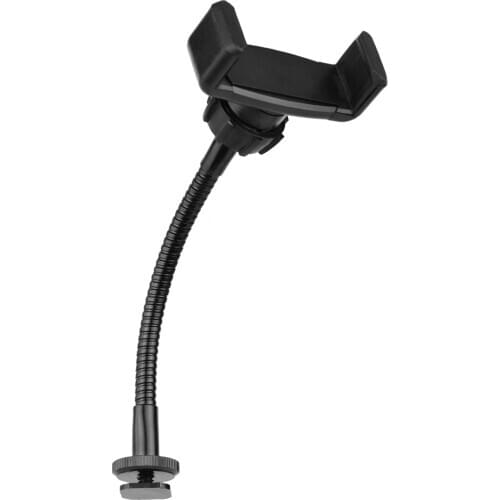 Foldable Phone Clamp Holder Stand with Cold Shoe Mounting for LED Ring Light Smartphone Mounting Compatible with iPhone Android