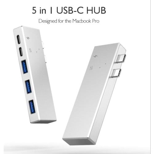 USB Type C Hub Adapter 5 in 1 Multi-Port USB Type-C Adapter with USB 3.0 Port USBC Charging Port Type-C USB for MacBook Pro