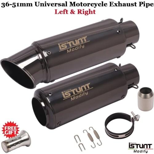 51mm Universal Motorcycle Left & Right GP Exhaust Pipe Black Muffler escape moto DB Killer For Yamaha Honda KTM Kawasaki Ducati