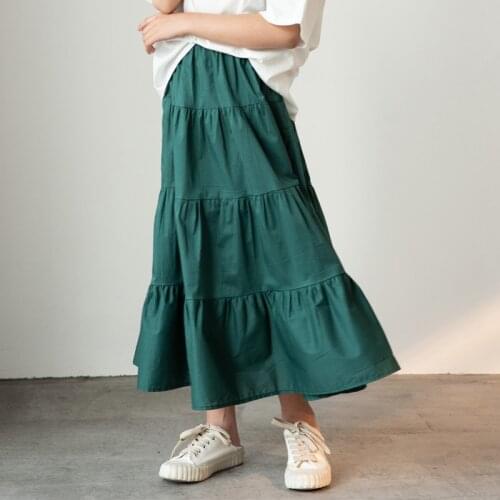 10 12 years Kids Girls Blackish Green color Swing Skirts 2021 New Japanese style Summer Autumn Teenage Girls Clothes
