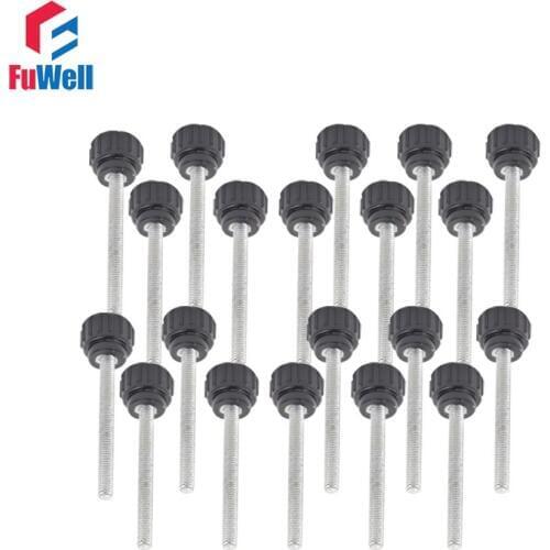 20pcs M4 x 40mm Thread 15mm Round Head Knurled Grip Knob Handles Free Shipping Replacement Screw on Type Round Grip Knob