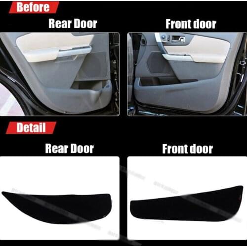 4pcs Fabric Door Protection Mats Anti-kick Decorative Pads For Ford Edge 2011-2012
