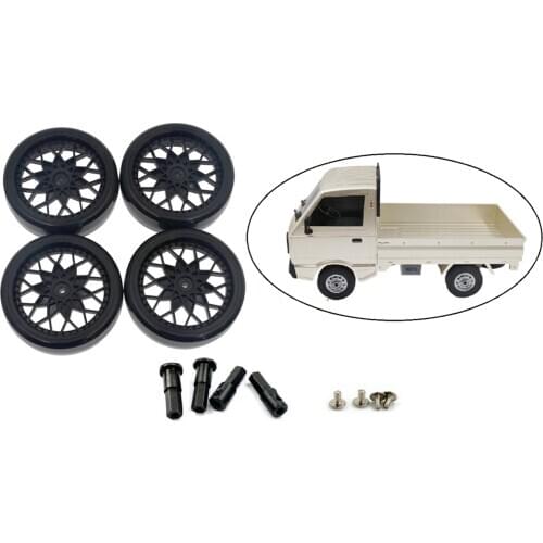 4x RC Tires & Front Rear Tires Axle for 1/10 WPL D12 Buggy DIY Accessories