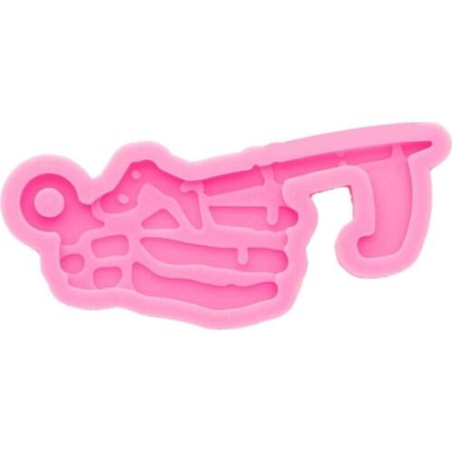 69HB Keychain Epoxy Resin Mold DIY Crafts Polymer Clay Casting Tool Jewellery Necklace Pendant Silicone Mould