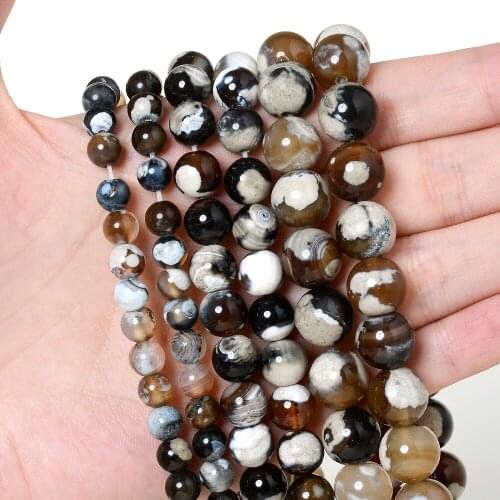 Brown Fire Agates Beads Natural Stone Beads Round Loose Beads for Jewelry Making DIY Bracelet Necklace Accessories 4/6/8/10 MM