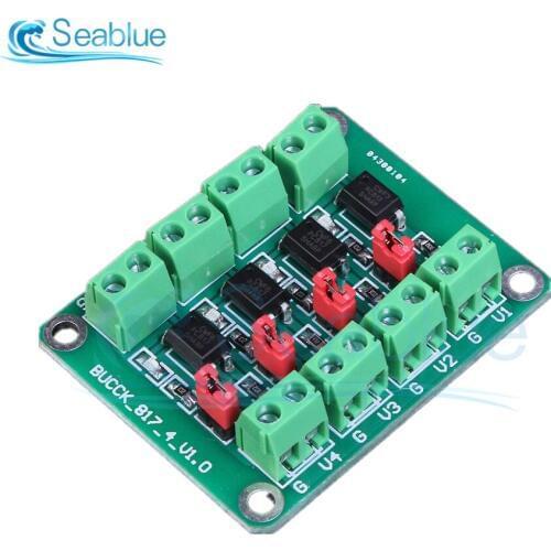 DC 3.6-30V PC817 4 Channel Optocoupler Isolation Board Voltage Converter Adapter Module Photoelectric Isolated Driver Module