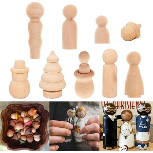 Wooden Handmade Toys Crafts Valentines Day Puppets Handmade Diy Painting Sets Of People Home Decoration Props Ornaments