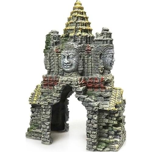 Ancient Cambodian Erawan Statue Fish Tank Landscaping Ornament Simulation Crafts Aquarium Decorations Fish Entertainment