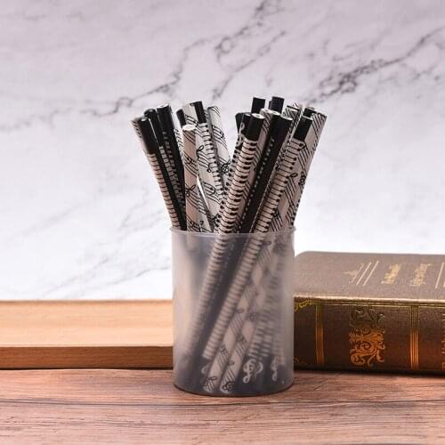 12pcs Musical Note Pencil Pencil Music Stationery Piano School Student Creative Student Black And White Piano Pencil