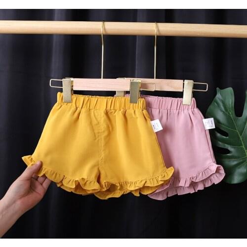 Summer Shorts for Girls Kids Fashion Toddler Baby Girl CottonTrousers Childrens Clothing Dot Ruffle Princess Infant Casual Pant