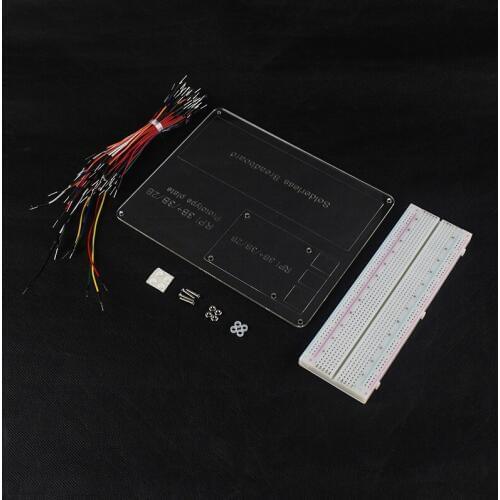 Raspberry Pi 3 Breadboard Mounting Experiment Plate Kit Prototype Experiment Plate+Breadboard+65pcs Jumper Cable for RPI 3B+/2