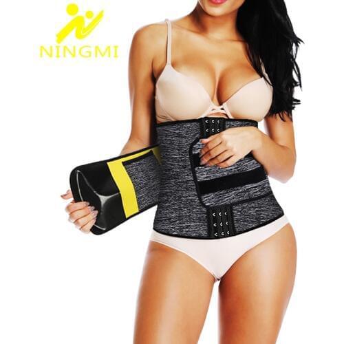 NINGMI S-6XL Waist Trainer Women Slim Body Shaper Waist Belts Tummy Corset Slimming Underwear Neoprene Shapewear Strap Plus Size