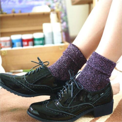 2019 Spring Glitter Socks Women Cotton Casual Solid Fashion Silver Gold Silk Colorful Shining Sox Shiny Calcetines Mujer female