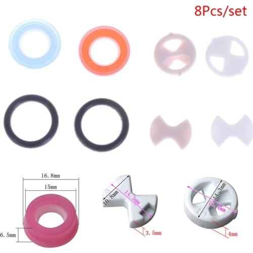 New 8Pcs/set Ceramic Disc Silicon Washer Insert Turn Replacement 1/2" For Valve Tap