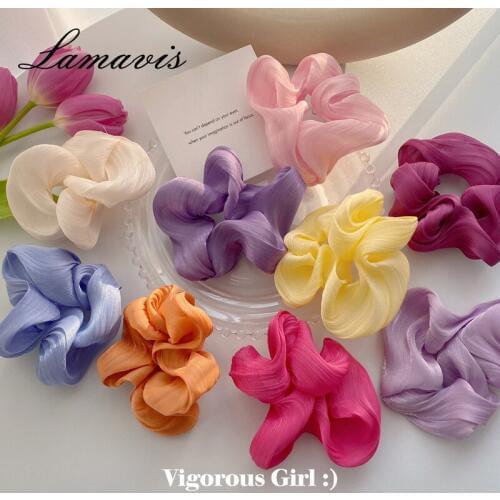 2020 New Headband Hair Accessories Korean Version Of Silk Satin Hair Ring Cute Forest Hair Ring Ins Retro Large Intestine Hair R