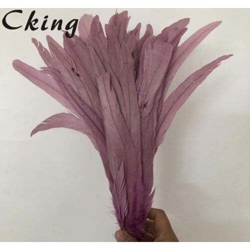 Wholesale 100PCS 20-25CM New light purple Rooster tail Feathers For Decoration Craft Feather Christmas Diy chicken cock Feather