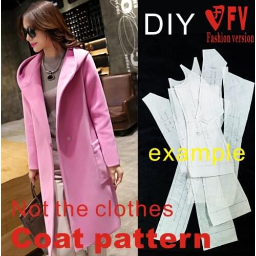 Clothing pattern womens hooded long coat coat 1:1 sewing pattern brand pattern BFY-142