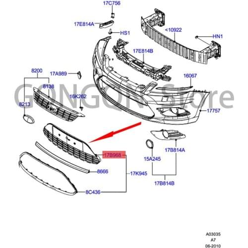 CAR front bumper lower center grille honeycomb pattern For dMo nd eoF oc us Front bumper ventilation grille Front bumper grille
