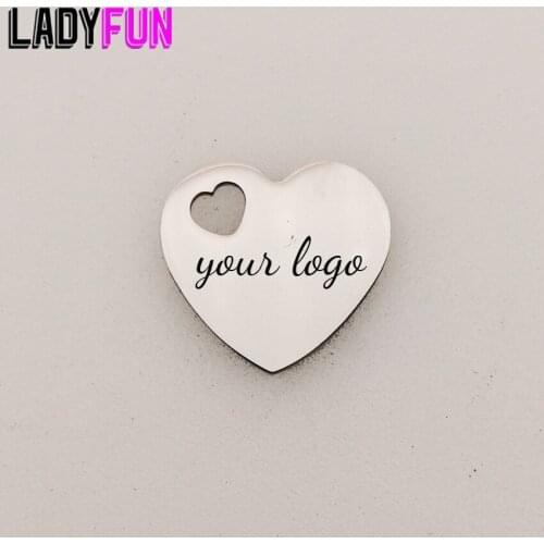 Stainless Steel Custom Heart Charms 20*22mm Pendant High Polish Mirror Surface Charm 20pcs