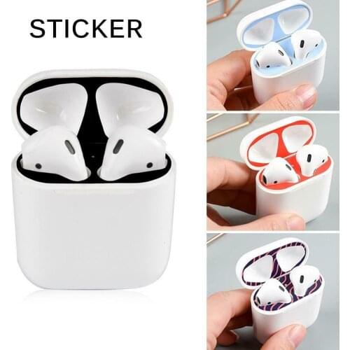 Dust-proof Sticker For AirPods 1 2 Metal Dust Guard Protective Earphone Film Cover Stickers Headphone Charging Box Accessories