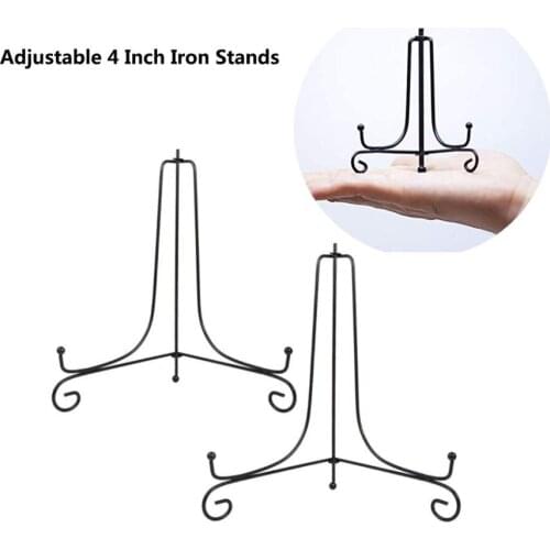 6Pcs 4inch/10CM Adjustable Iron Display Easel Stand Holder for Small Decorative Plate Book Photo Picture Frame Painting Holder