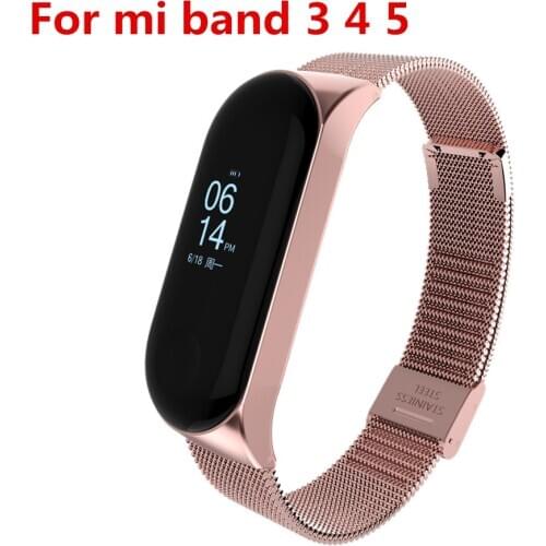 Strap For Xiaomi Mi Band 3 4 5 Wrist Metal Bracelet Screwless Stainless Steel MIband for Mi Band 4 3 5 Strap Wristbands Pulseira