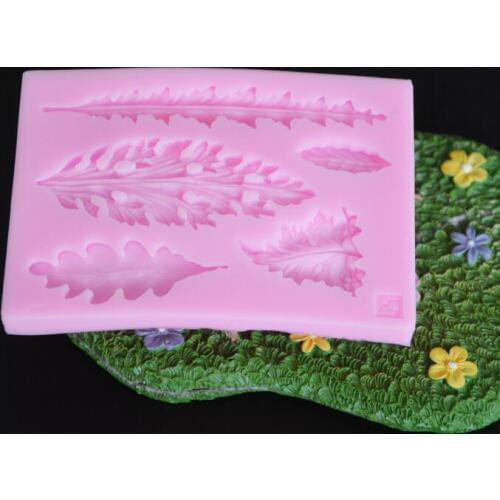 Silicone DIY Baking Tools Liquid Leaf Shape Fondant Cake Decorating Molds Chocolate Mold