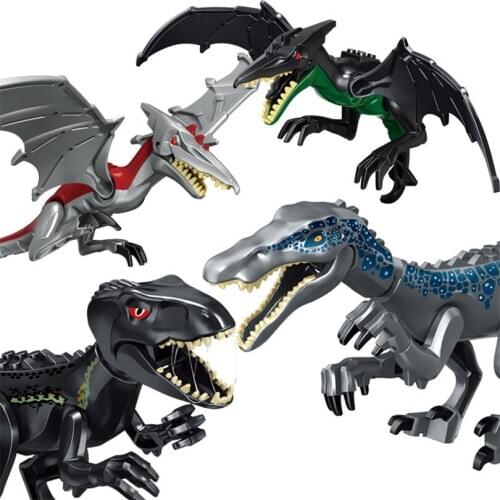 Jurassic Park World T-Rex Dinosaur Building Blocks Model Kits Action Figures Bricks Toys For Boy Children Raptor Pterosaur Block