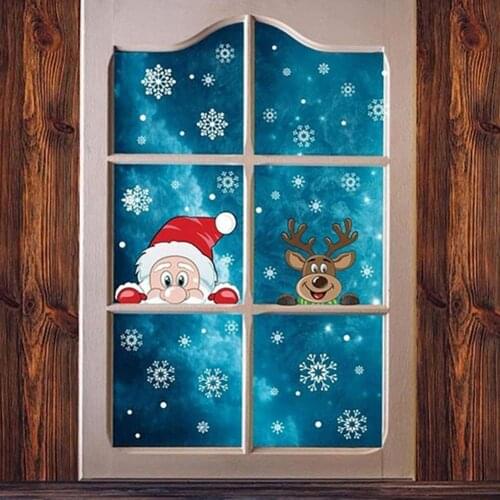 Waterproof Christmas Decoration White Snowflake Waterproof PVC Electrostatic Decal for Refrigerator