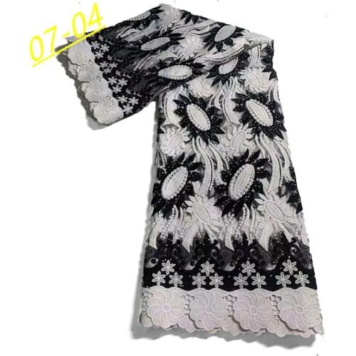 NI.AI High Quality Nigerian Wedding African Lace Fabric Royal Blue Tissue Guipure Cord Lace Fabric For Wedding Party 04