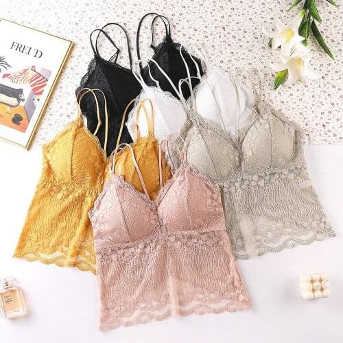 All-in-one French Lace Cross Tube Top Womens Short Top Sexy Underwear Bra Sports No Steel Ring Nude Light Top