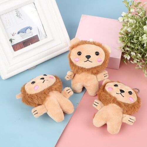 1PC 12cm New Little Lion Stuffed Toys Doll Keychain Bag Pendant Accessories