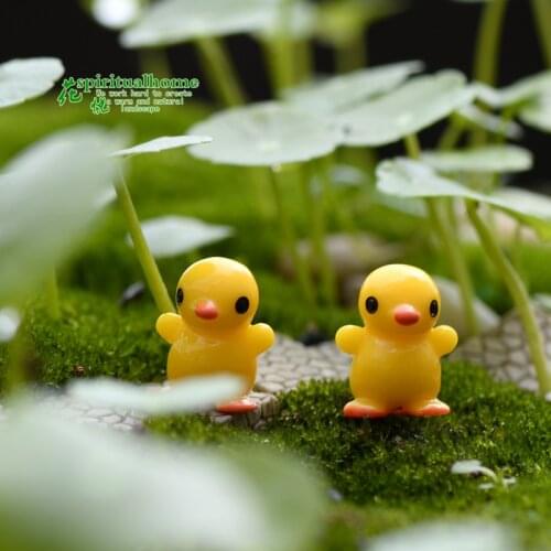 10 Pcs Bryophyte Micro Landscape Meaty Plants Standing Posture Small Yellow Duck Small Ornament DIY Material DIY Home Decor