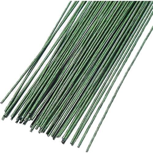 12pcs/lot Green 60cm Iron Wire Plastic Florist Stub Stems Floral Wire Wedding Bridal Bouquet Craft Decor