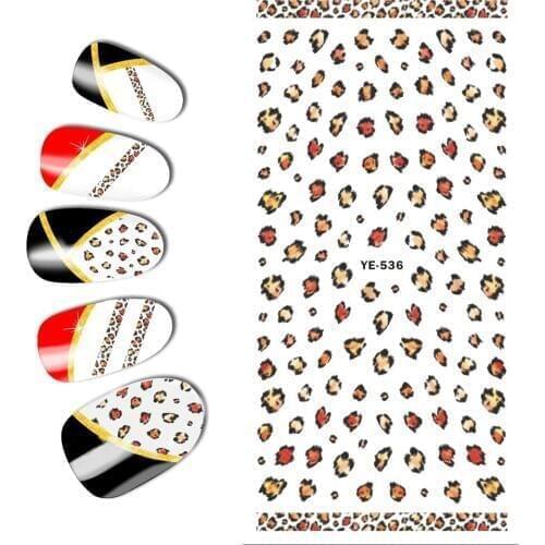 1X Super Large Nail Art Transfers Stickers Nail Decals ANIMAL TIGER LEOPARD SKIN PATTERN LACE YE534-536