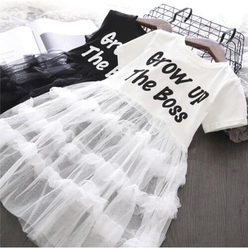 2020 Korea style girls patchwork dress fashion cotton voile summer girls dresses 3-8 years F363