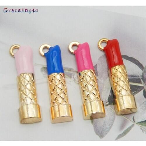 4pcs/lot Enamel Pendant Sex Lady Jewelry charms Necklace Earring Jewelry Making Mouth Lipstick Charm Handmade Keychain Jewelry