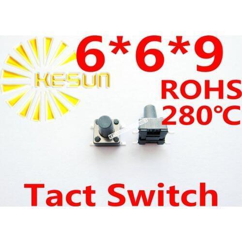 FREE SHIPPING 100PCS SMD 6X6X9MM Tactile Tact Push Button Micro Switch Momentary ROHS