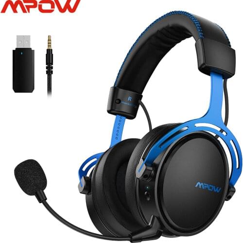 Mpow Air 2.4G Wireless Gaming Headset with Microphpne PS4 3.5mm Wired XBOX / PS4 Headsets with 50MM Driver Surround Sound for PC