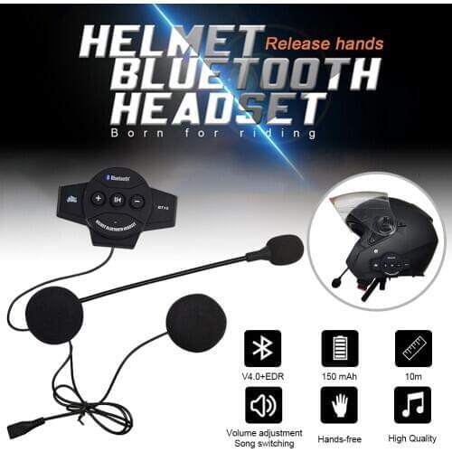 Motorcycle Helmet Bluetooth Headset 32Hrs Music Time Sports Riding Earphone Auto Answering with Mic