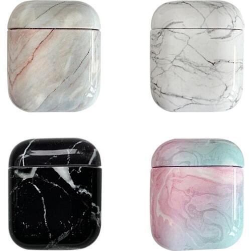 Earphone Case For Airpods 1pc Luxury Marble Protective Cover 1:1 Bluetooth Earphone Charge Case Headphone Protective Cases 1