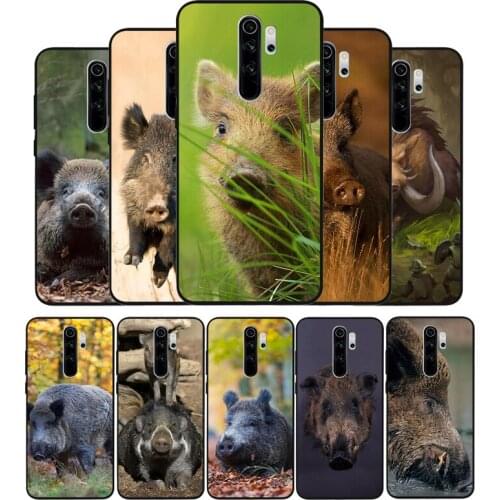 Wild boar black Phone Case For Xiaomi Redmi note 9 8 7 6 5 4 Pro S for redmi 4A 4X 5 Plus 5A 7A Cover