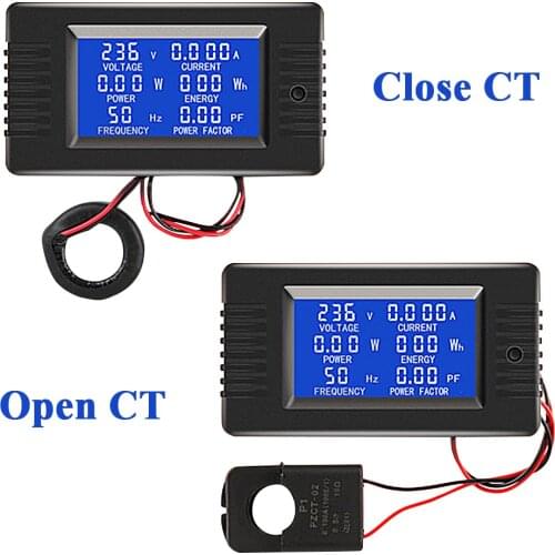 PZEM-022 AC Digital Display Multimeter Power Monitor Voltmeter Ammeter Wattmeter Frequency Meter Factor Meter AC 80V~260V 100A