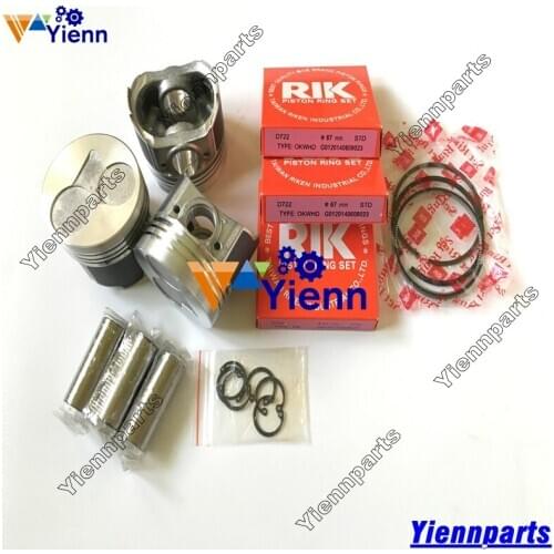 D722 D722-E/EB Piston 16851-21112 And Piston Ring 16853-21051 For Kubota BOBCAT 316 320 322 323 Excavators Diesel Engine