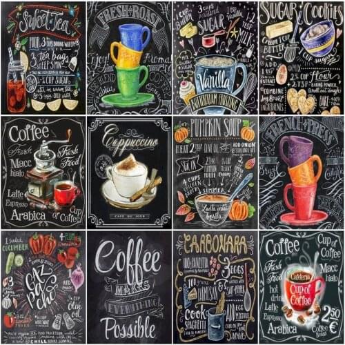 Blackboard Draw Oil Diy Painting By Numbers Abstract Pictures Coloring On Canvas Decor Acrylic Paint Wall Adults For Room Set