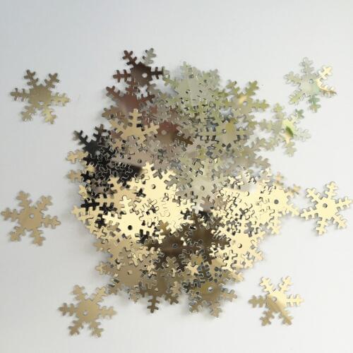 Gold Silver hollow Snowflake Hologram Confetti Sequins winter birthday Table scatter hanging Sewing Wedding Crafts