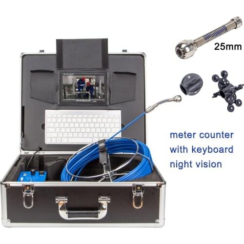 H1L HD Drain Sewer Video Camera Pipeline Endoscope Detection Pipe Inspection Camera Meter Counter Audio Video Record Device