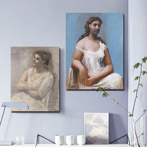 Picassoes Abstract Girls Oil Canvas Poster Woman Painting On The Wall Art Picture Print Home Decor Bedroom Decoration Artwork